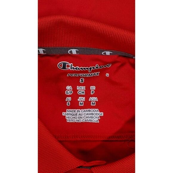 Champion Performax Mens Small Red Gray Polo Collared Short Sleeve - Picture 4 of 5